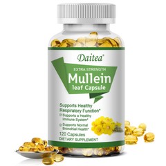 Mullein Leaf Capsules Support Lung Cleanse Respiratory Function 120 Softgels
