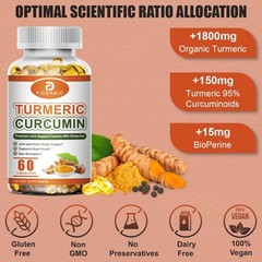 Turmeric Curcumin – 95% Curcuminoids & BioPerine Black Pepper- Immune Health
