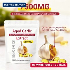 Aged Garlic Extract – Odorless Garlic 15:1 Extract Formula, 7500mg Organic Garli