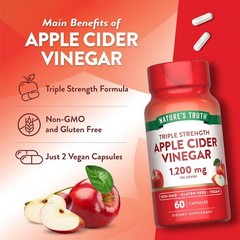 Apple Cider Vinegar Capsules | 1200mg | 60 Count | Vegan | by Nature’s Truth