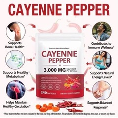 Cayenne Pepper Softgels Supplement, 240 Count (Pack of 1)
