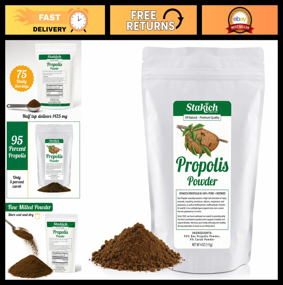 Natural Bee Propolis Powder – 4 oz – Raw, Organic Superfood for Immune Support