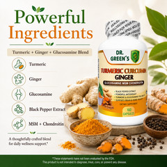 Turmeric Curcumin with Ginger Black Pepper, Joint support Max Strength Capsules