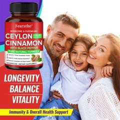 Berberine Ceylon Cinnamon for Heart, Blood Sugar & Immune Health 30 To 120 Caps