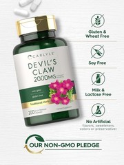 Devils Claw 2000mg | 200 Capsules | Concentrated Root Extract | by Carlyle