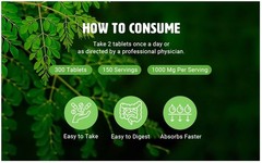 Moringa Oleifera Leaf & Seed Powder 80:20 – 300 Tablets, 1000mg (3 Packs)