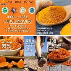 Me First Living Turmeric Curcumin 1000 mg 95% Curcuminoids Bioperine 10 mg 19…
