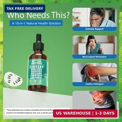 Soursop Bitters Liquid Drops 10 in 1 with Sea Moss, Moringa, Turmeric, Black See
