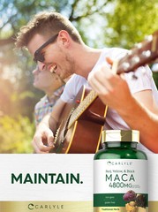 Maca Root 4800mg | 180 Capsules | Non-GMO and Gluten Free | by Carlyle