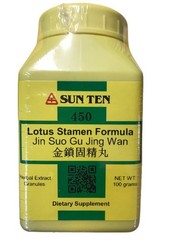 SUN TEN – Lotus Stamen Formula/Jin Suo Gu Jing Wan, 450, 100gm Granules
