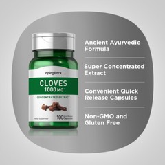Cloves Capsules | 1000mg | 100 Capsules | Non-GMO Supplement | by Piping Rock