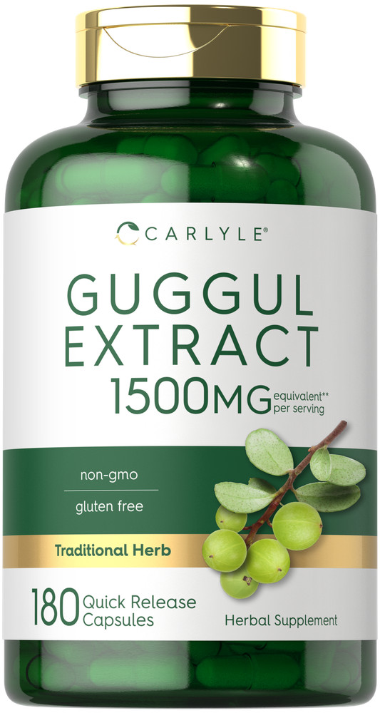 Guggul Extract 1500mg | Guggulsterone | 180 Capsules | Non-GMO | by Carlyle