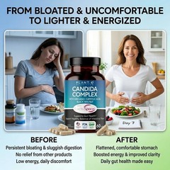 Candida Cleanse Supplement 60 Capsules with Probiotics & Oregano Oil – Gut