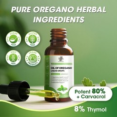Organic Oil of Oregano | 2 fl oz Liquid | Vegan, USDA Certified