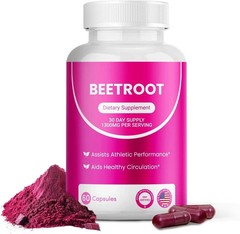 3PCS Rosabella Organic Beet Root 60 Capsules Natural Energy.Boost Blood Pressure