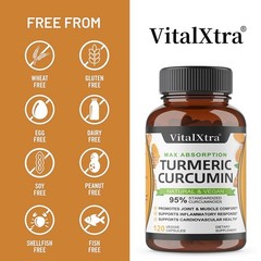 Turmeric Curcumin With Black Pepper,Support Joint Health High Absorption 120caps