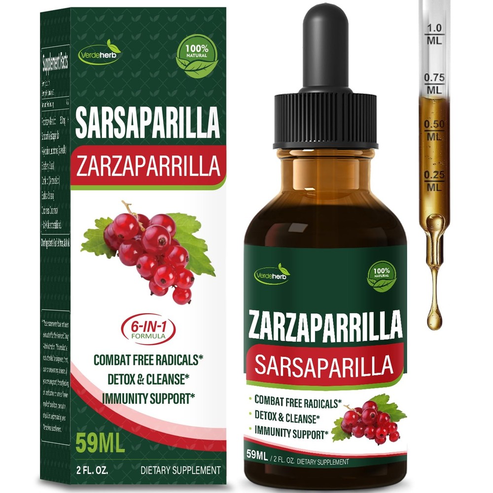 Sarsaparilla Root Extract Drops for Liver Cleanse Detox & 2 Fl Oz (Pack of 1)
