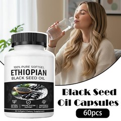 OIL Black Seed Ethiopian Softgels|4.64% Thymoquinone Capsules |Gluten-Free,60 US