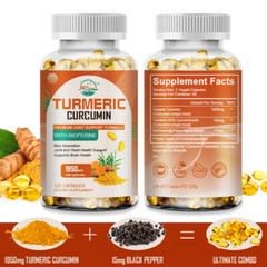 Highest Potency Turmeric Curcumin 95% 1950mg with Bioperine Black Pepper Extract