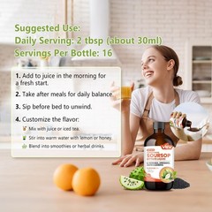 Soursop Bitters Liquid 16 fl oz Herbal Blend Black Seed Moringa VEV