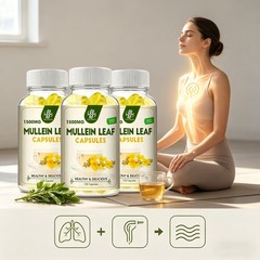 Mullein Leaf Capsules 1500MG For Lung Cleanse Detox Herbal Dietary Supplement