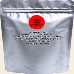 SPEARMINT LEAF With Absolutely No Additives High Potency 100 Vegetable Capsules