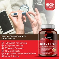 Guava Leaf Guajava 95% Piperine Extract Powder 10050mg Capsules – 90 Count