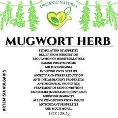 Mugwort Herb Natural Organic Dried Cut Digestion & Liver Wellness 28.3g | 1 oz