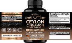 Ceylon Cinnamon Capsules – Energy Heart & Metabolism Support – 60 Capsules | Pur