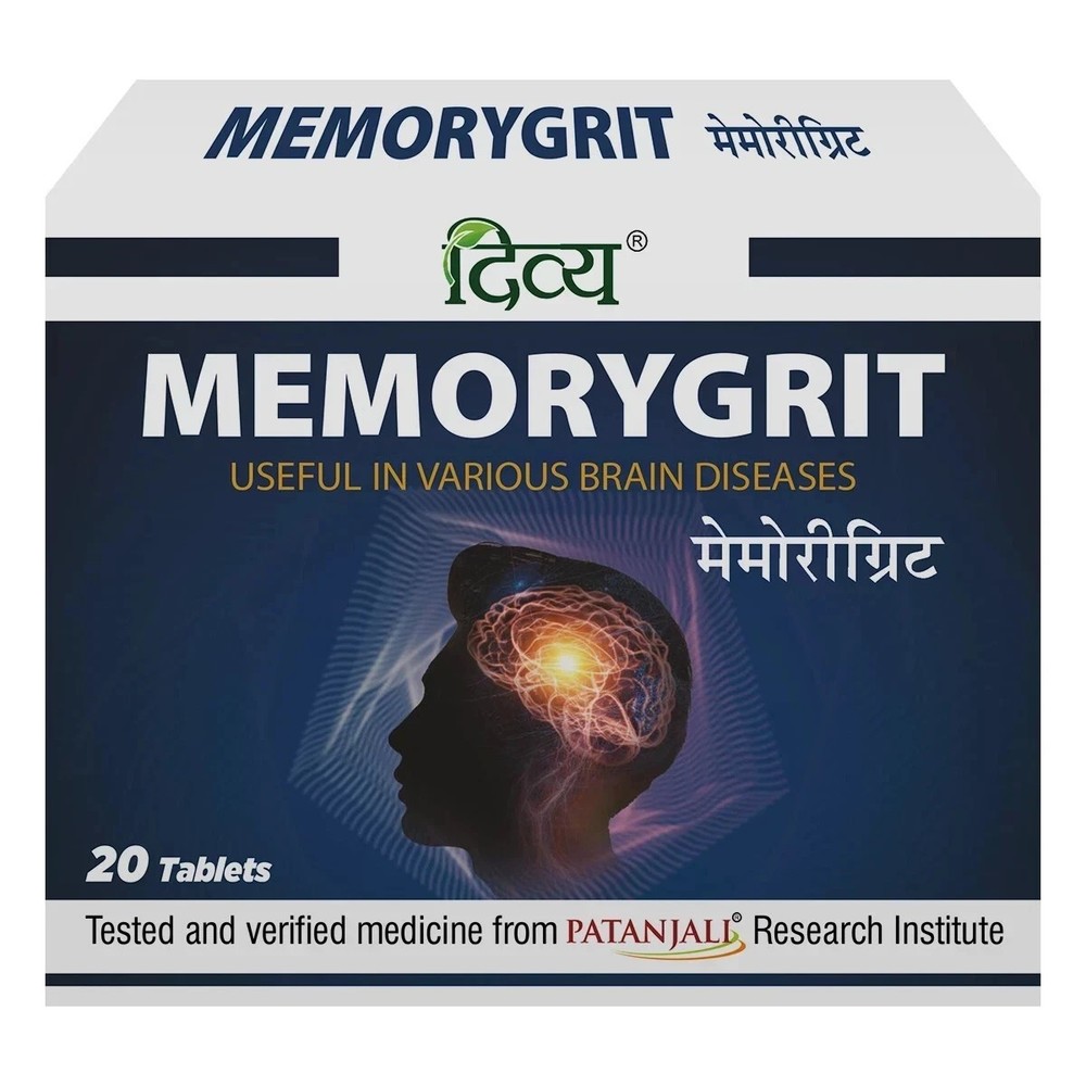 MEMORYGRIT Tablets (20tab) Herbal Ayurvedic Memory Support W927