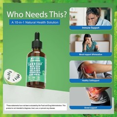 Soursop Bitters Liquid Drops 10 in 1 with Sea Moss, Moringa, Turmeric, Black …