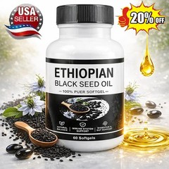 Oil Black Seed Ethiopian Softgels|4.64% Thymoquinone Capsules |Gluten-Free,60 US