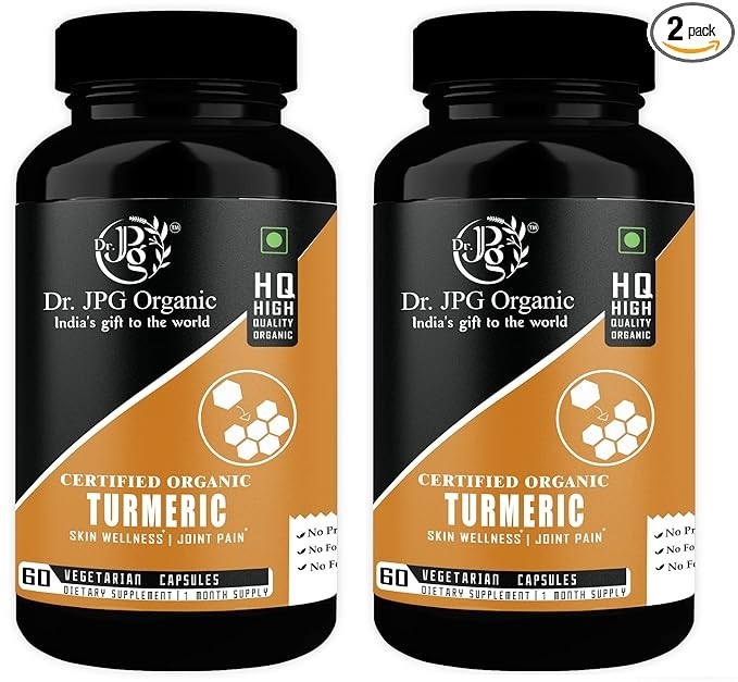 4x Dr. JPG Organic ISO & GMP Certified Turmeric 60 Capsules