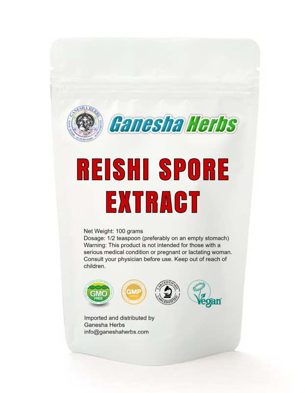 100% PURE ORGANIC RED REISHI (SHELL-BROKEN) SPORE 20:1 EXTRACT POWDER 100 grams