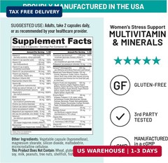 NatureWise Multivitamin for Women + Stress Support with Organic Whole Foods & Na