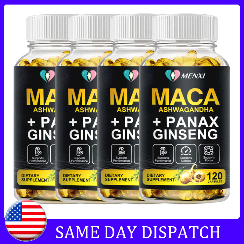 Organic Maca Root Capsules | 120 Pills | Peruvian Maca Extract for Men & Women