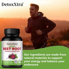 Beet Root Supplement 800mg W/ Grape Seed Nitric Oxide Blood Circulation 120 Caps