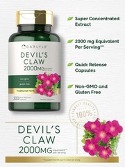 Devils Claw 2000mg | 200 Capsules | Concentrated Root Extract | by Carlyle