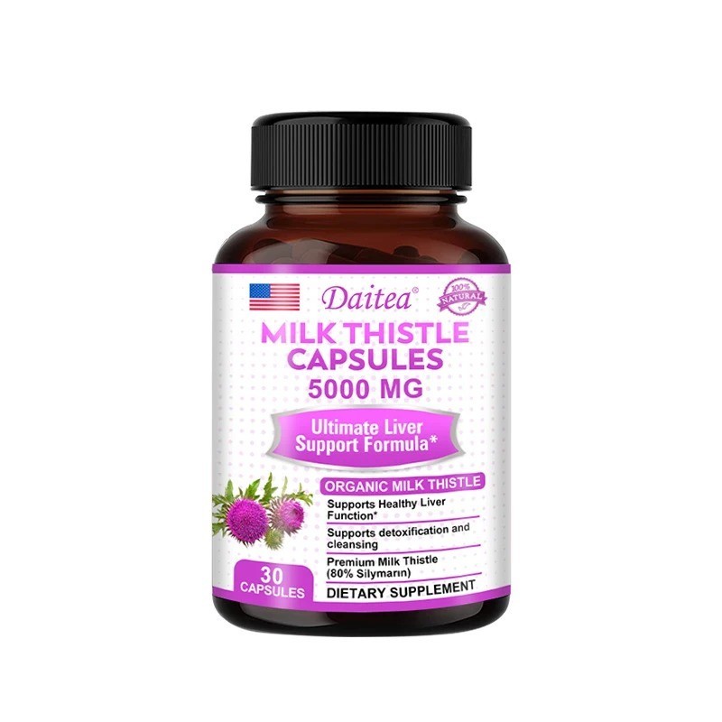 Organic Milk Thistle Extract Capsules Liver Support Detox Supplement