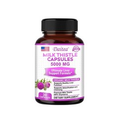Organic Milk Thistle Extract Capsules Liver Support Detox Supplement