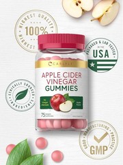 Apple Cider Vinegar Gummies | 75 Count | Vegan, Apple Flavor | by Carlyle