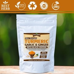 240 CAPSULES TURMERIC GINGER GARLIC BLACK PEPPER PIPERINE CURCUMIN TUMERIC PILLS