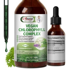 Chlorophyll Liquid Drops 200mg – Immune & Detox Support, 2 Bottles Supply