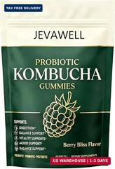 Jevawell Kombucha Gummies, Digestive & Gut Health Support – Berry Flavor – 60 Gu