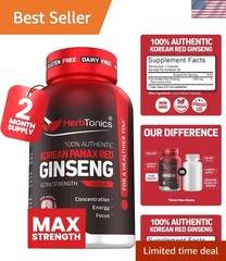 Korean Red Panax Ginseng 1500mg – Energy Supplement for Peak Performance, Foc…