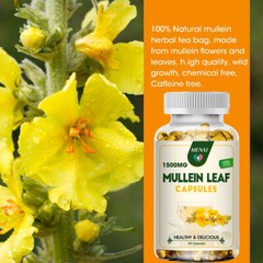 Mullein Leaf Capsules For Lung Cleansing & Detox Herbal Dietary Supplement 60PCS