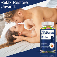 Organic Ashwagandha Gummies 300mg – 60 Vegan Pills – Strong Stress Support USA