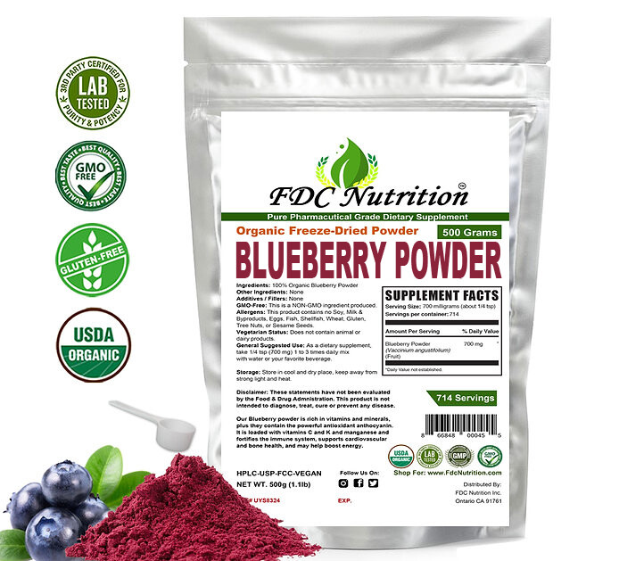 Organic Blueberry Powder all size- Pure, Gluten Free, Non-GMO