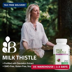Bronson Milk Thistle Silymarin Marianum & Dandelion Extract, 120 Capsules | 2-in