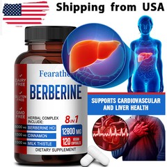 Premium Berberine HCL Extract 12800 Mg, Healthy Cholesterol, Anti-Infammatory